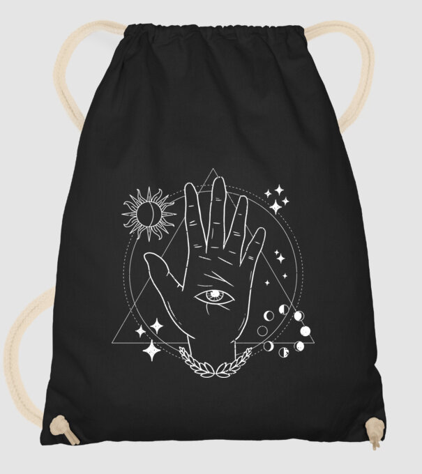 Mână Ochi atotvăzător model negru pe tricou
