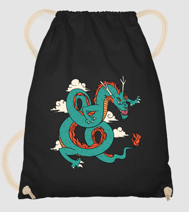 Dragon Chinez model negru pe tricou