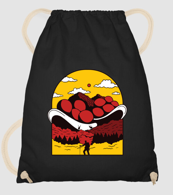Excursie în munți model negru pe tricou