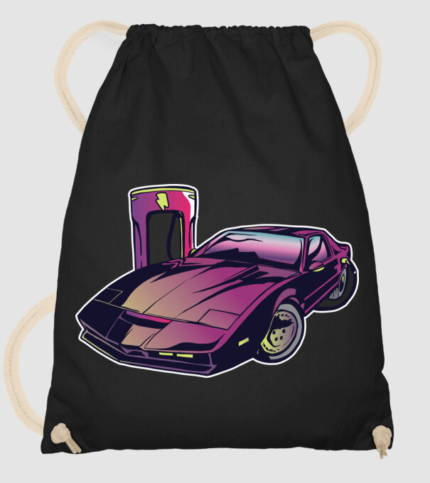 Kitt pe încărcător electric tricou amuzant model negru pe tricou