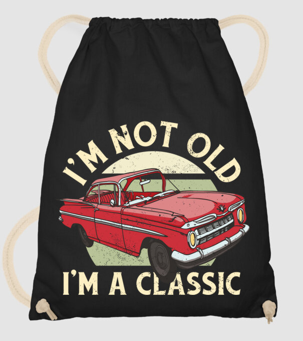 'Mașină clasică - I''m not old I''m a classic' model negru pe tricou