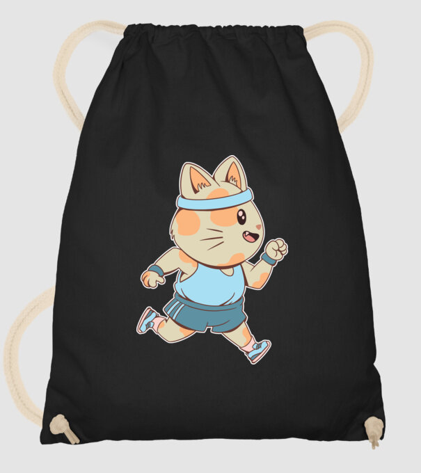 Pisică Jogging model negru pe tricou