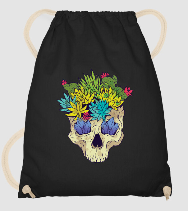 Craniu Cactuși model negru pe tricou