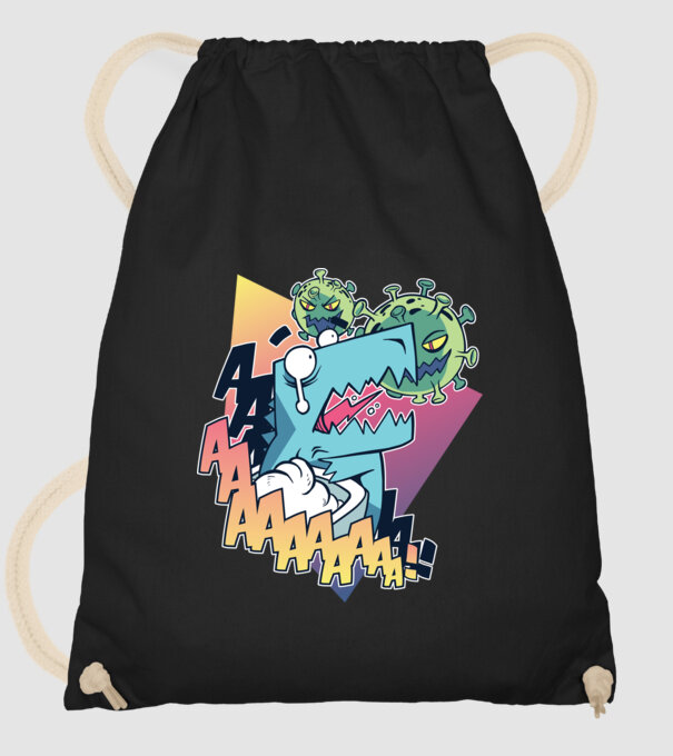 Covid Dino model negru pe tricou