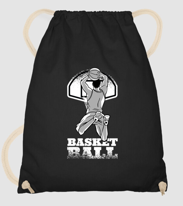 Baschet aruncare la coș model negru pe tricou