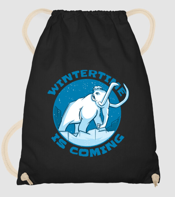 Vine Iarna Mamut model negru pe tricou
