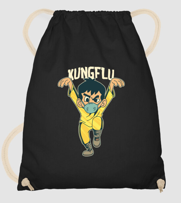 Kung Flu Coronavirus Karate model negru pe tricou