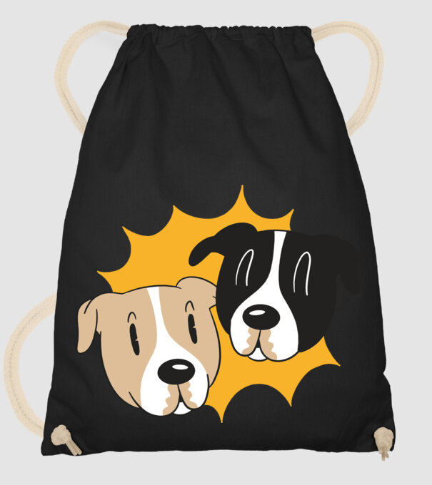 Capete de câini model negru pe tricou