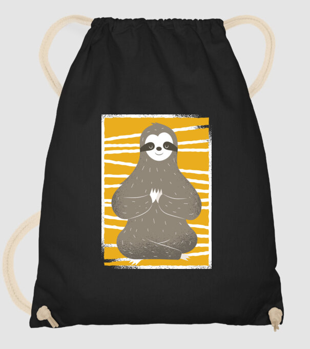 Yoga Leneș model negru pe tricou