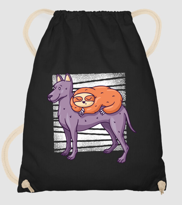 Leneș pe câine model negru pe tricou