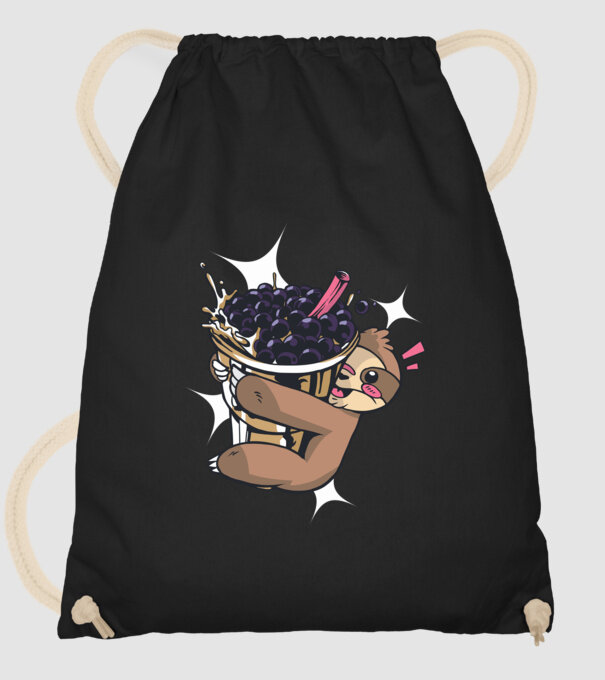 Leneșului îi place ceaiul bubble model negru pe tricou