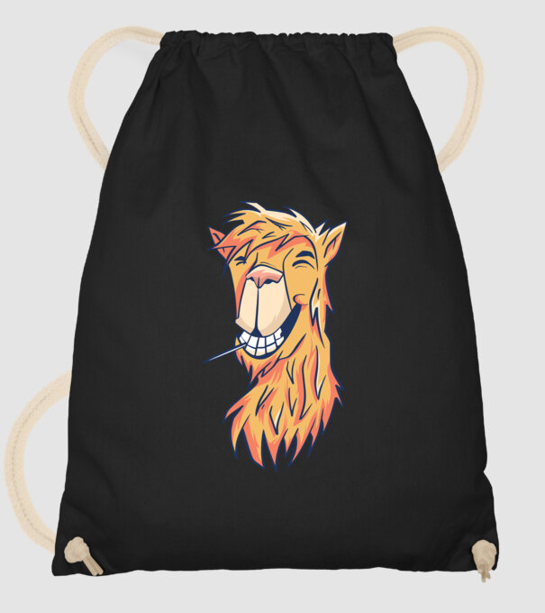 Cap de Lama model negru pe tricou