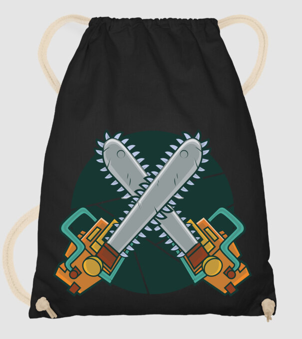 Drujbă tăietor de lemne model negru pe tricou