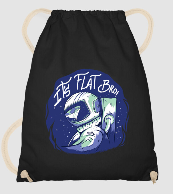 Astronaut Pământ plat model negru pe tricou