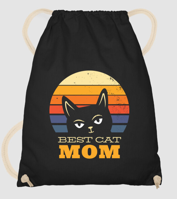 Cea mai bună mamă pisică model negru pe tricou