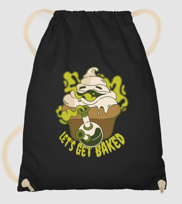 'Let''s Get Baked' model negru pe tricou