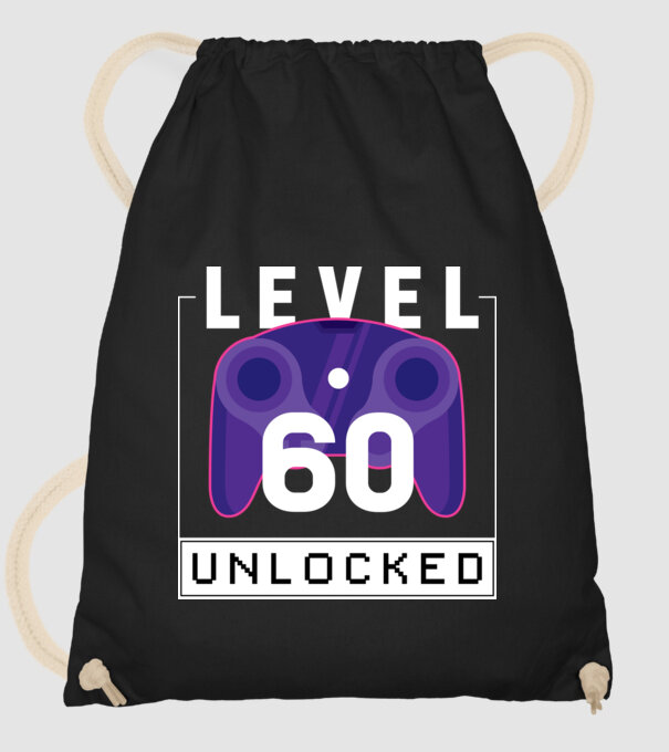 Level 60 Unlocked Gamer Birthday model negru pe tricou
