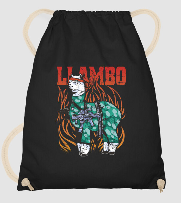 Llambo Lama model negru pe tricou