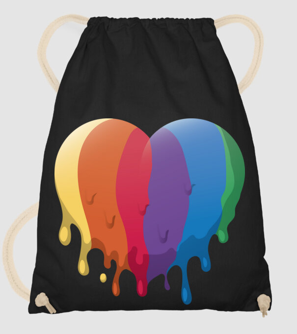LGBTQ Inimă model negru pe tricou