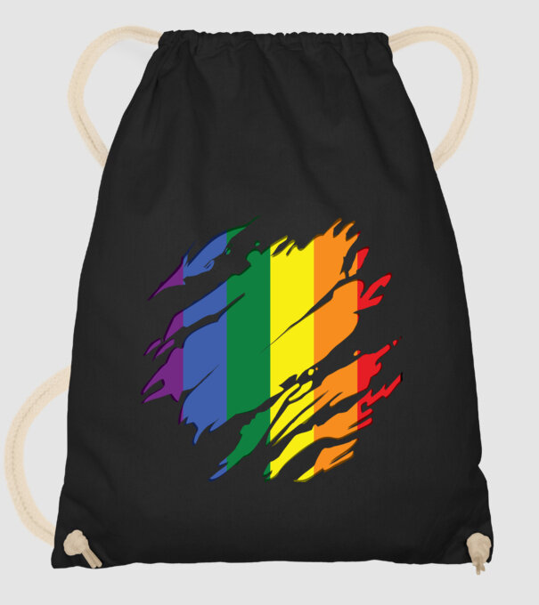 Steag LGBTQ model negru pe tricou