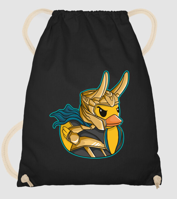 Rață Loki model negru pe tricou