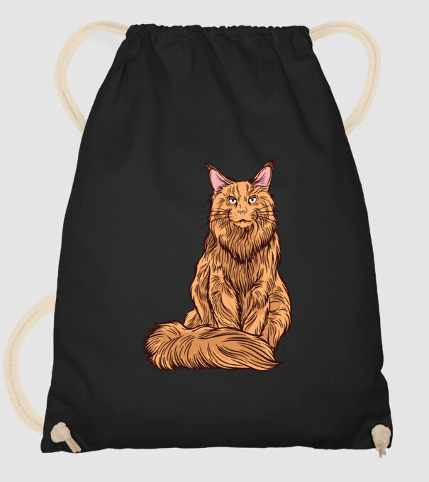 Pisică Maine Coon model negru pe tricou