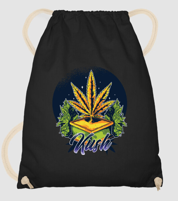 Marijuana Kush model negru pe tricou