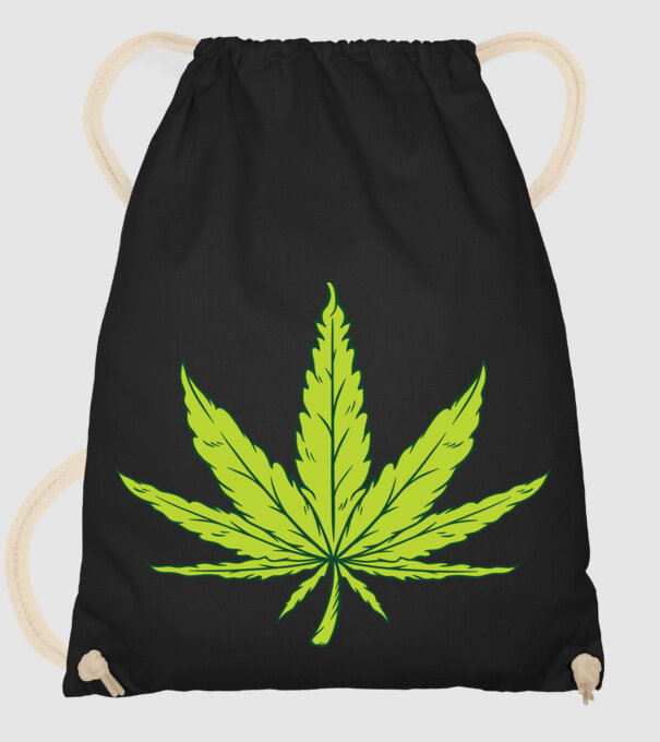 Frunză de marijuana model negru pe tricou