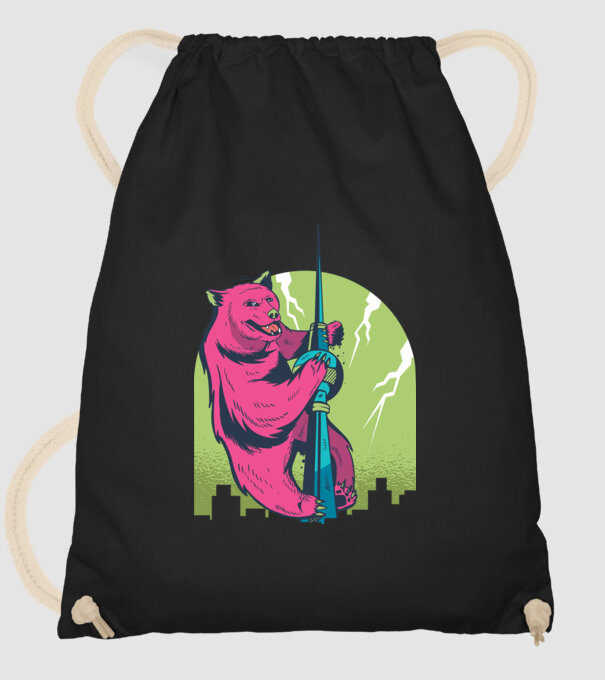 Turn Urs model negru pe tricou