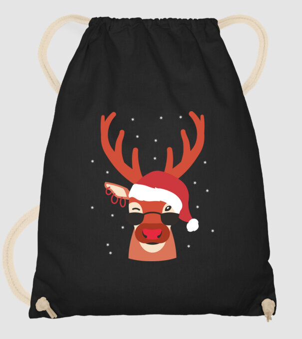 Ren cool de Crăciun model negru pe tricou