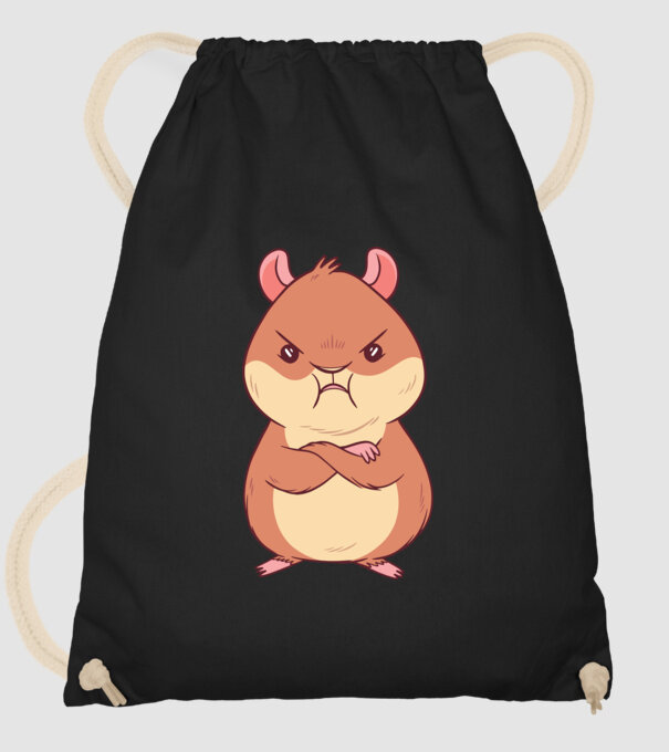 Hamster furios model negru pe tricou
