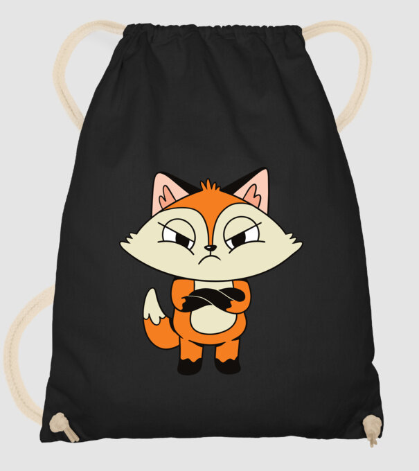 Vulpe furioasă model negru pe tricou