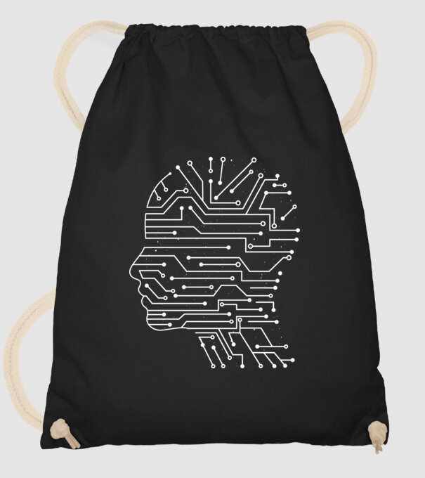 Inteligența artificială AI model negru pe tricou