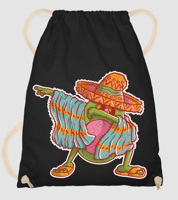 Avocado mexican DAB model negru pe tricou