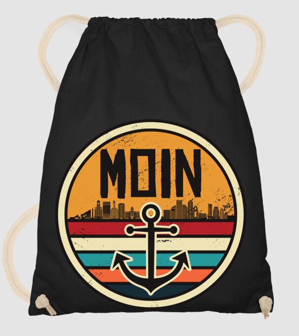 Ancoră Moin model negru pe tricou
