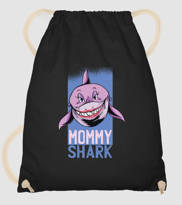Mommy Shark tricou pentru mama model negru pe tricou