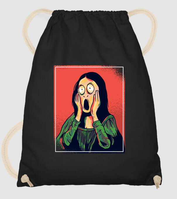 Mona Lisa țipăt model negru pe tricou
