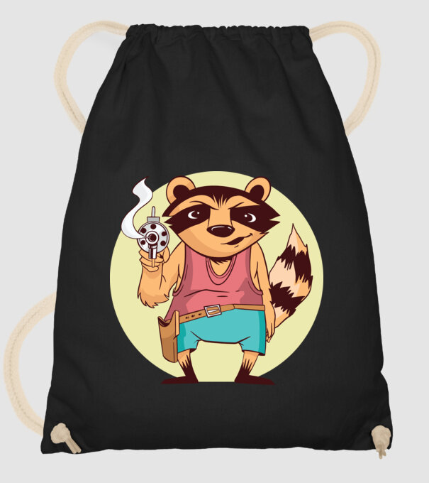 Raton cu armă model negru pe tricou