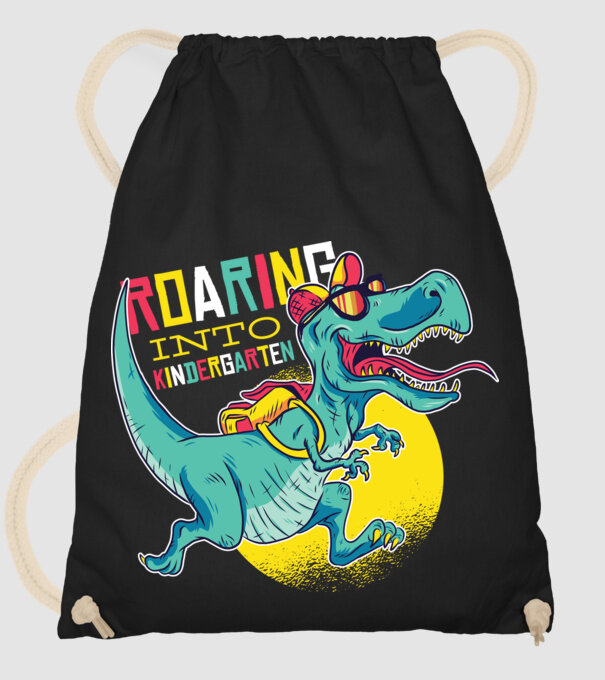 De acum încolo, voi urla în grădiniță cu Dinozaur model negru pe tricou