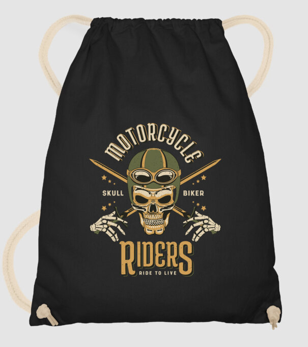 Craniu Motociclist model negru pe tricou