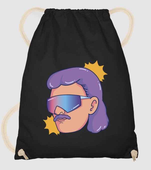 Cap Mullet Retro model negru pe tricou