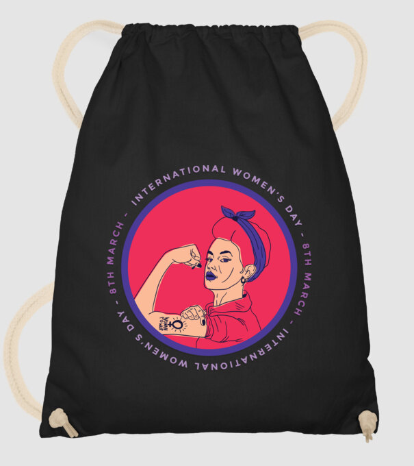 Ziua Internațională a Femeii 8 martie model negru pe tricou
