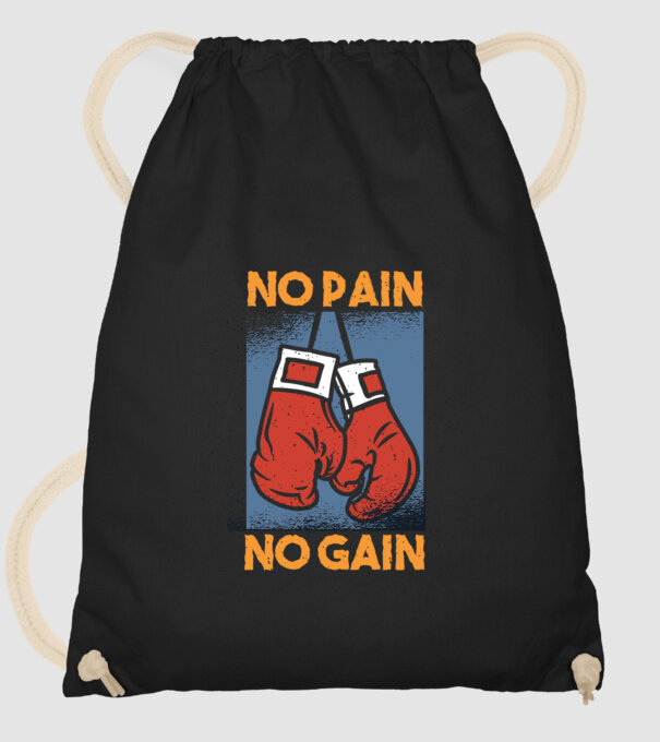 No pain no gain box model negru pe tricou