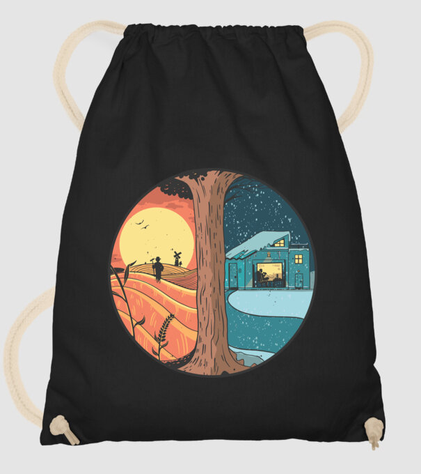 Vară vs iarnă model negru pe tricou
