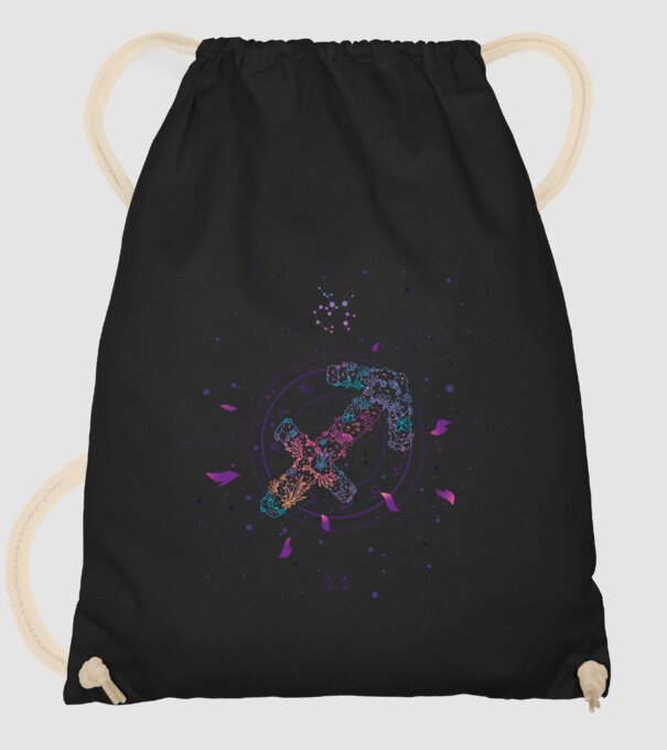 Saggitarius Zodiac model negru pe tricou