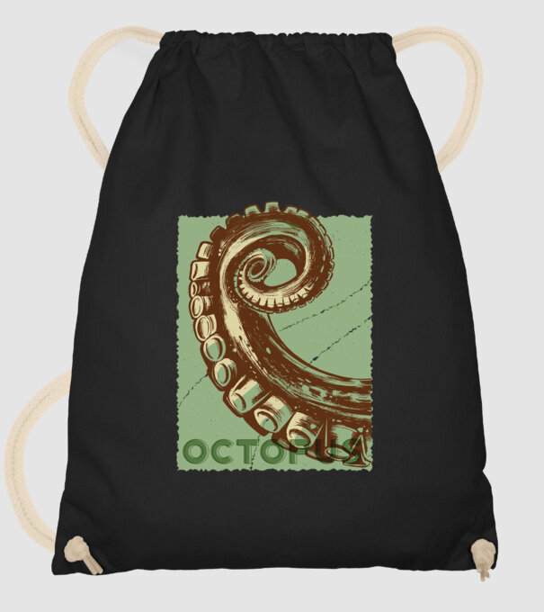 Caracatiță Octopus model negru pe tricou
