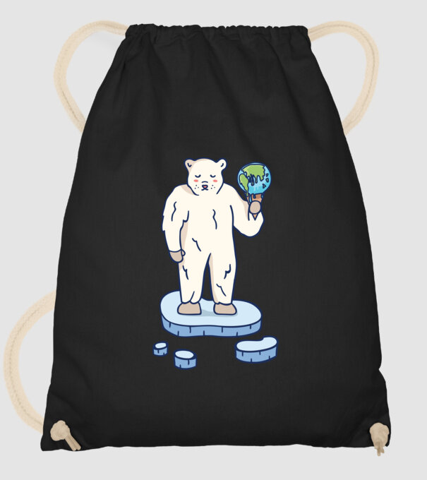 Topirea gheții cu urs polar model negru pe tricou
