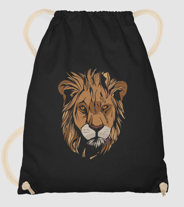 Cap de leu model negru pe tricou