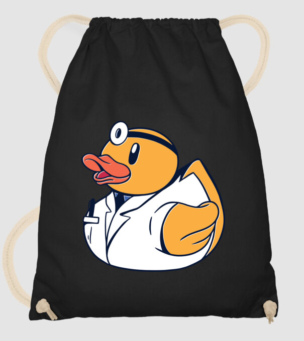 Medic Rățușcă de cauciuc model negru pe tricou