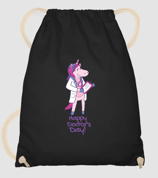 Medic Unicorn model negru pe tricou